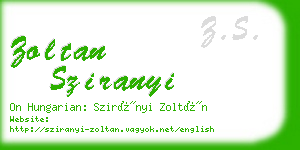 zoltan sziranyi business card